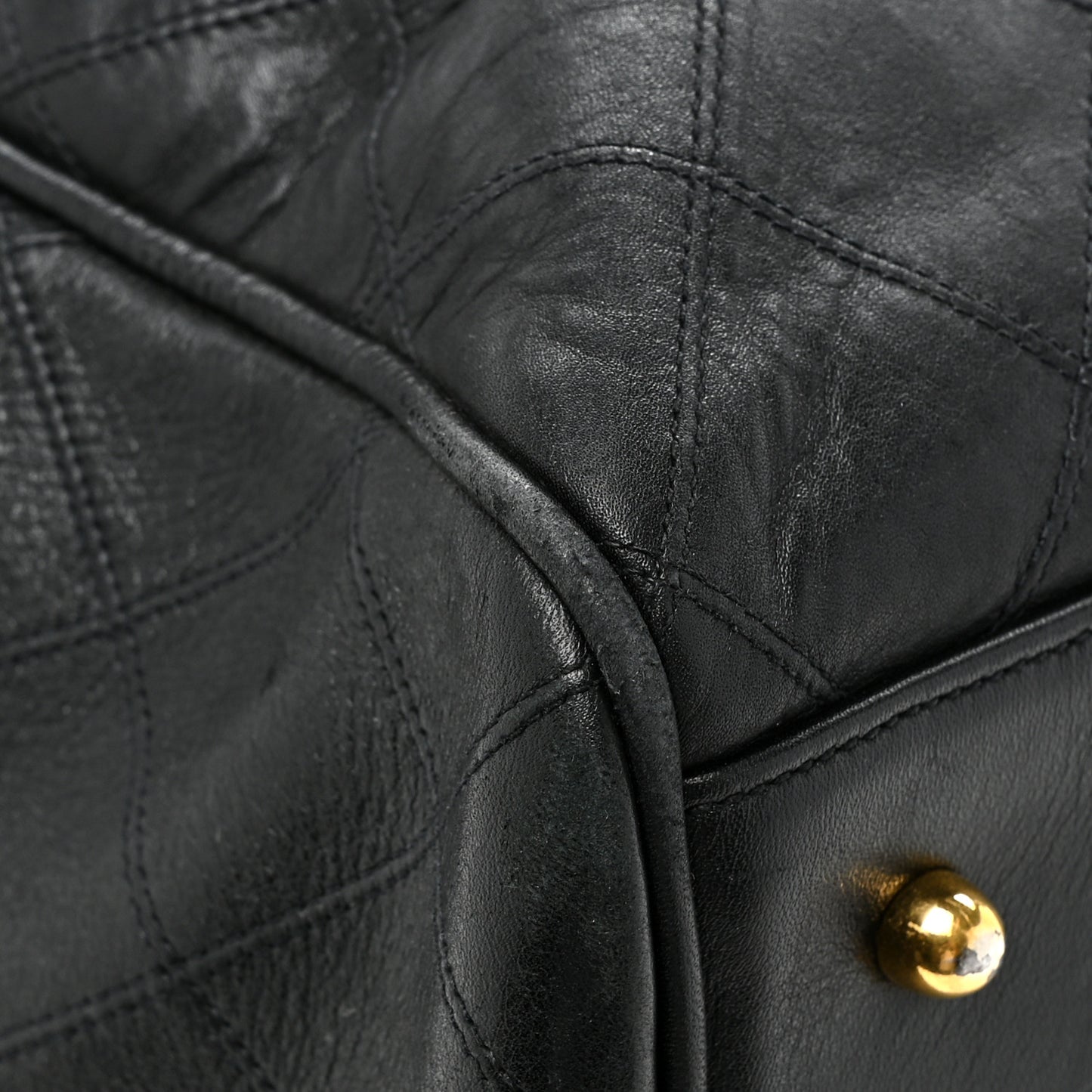 Calfskin Stitched CC Boston Black