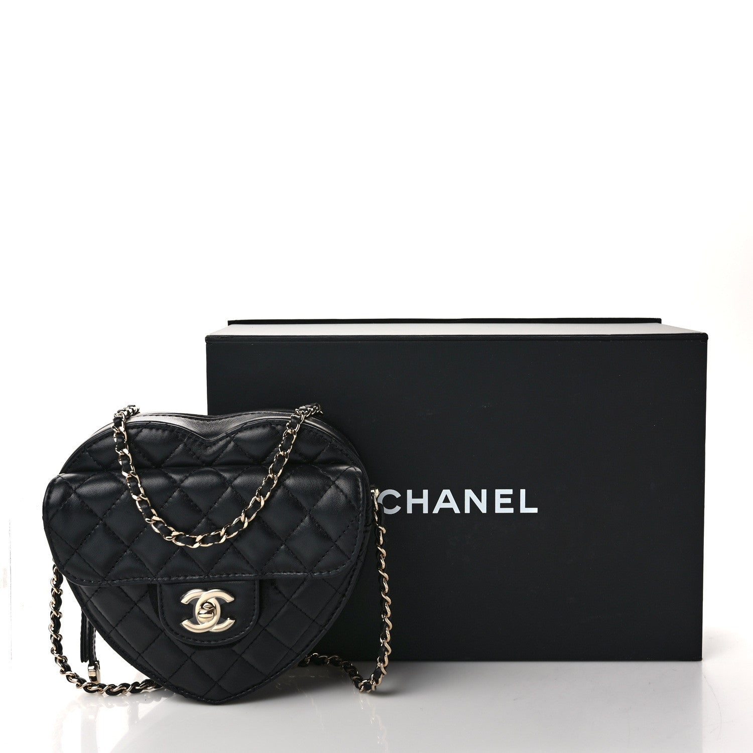 Chanel Lambskin Quilted CC In Love Heart Bag Black 11 of 11