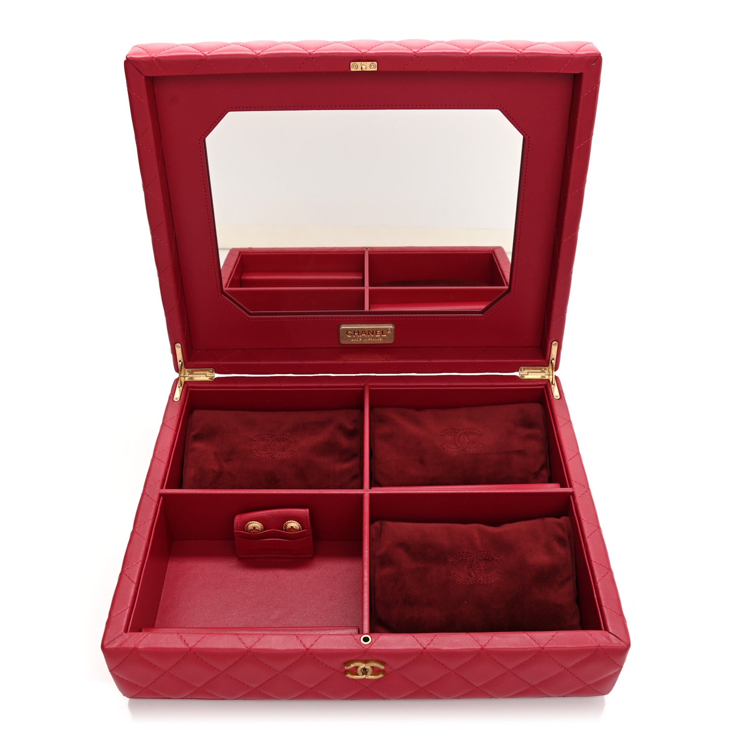 Lambskin Calfskin Tweed Success Story Set of 4 Minis Bags Pink Red