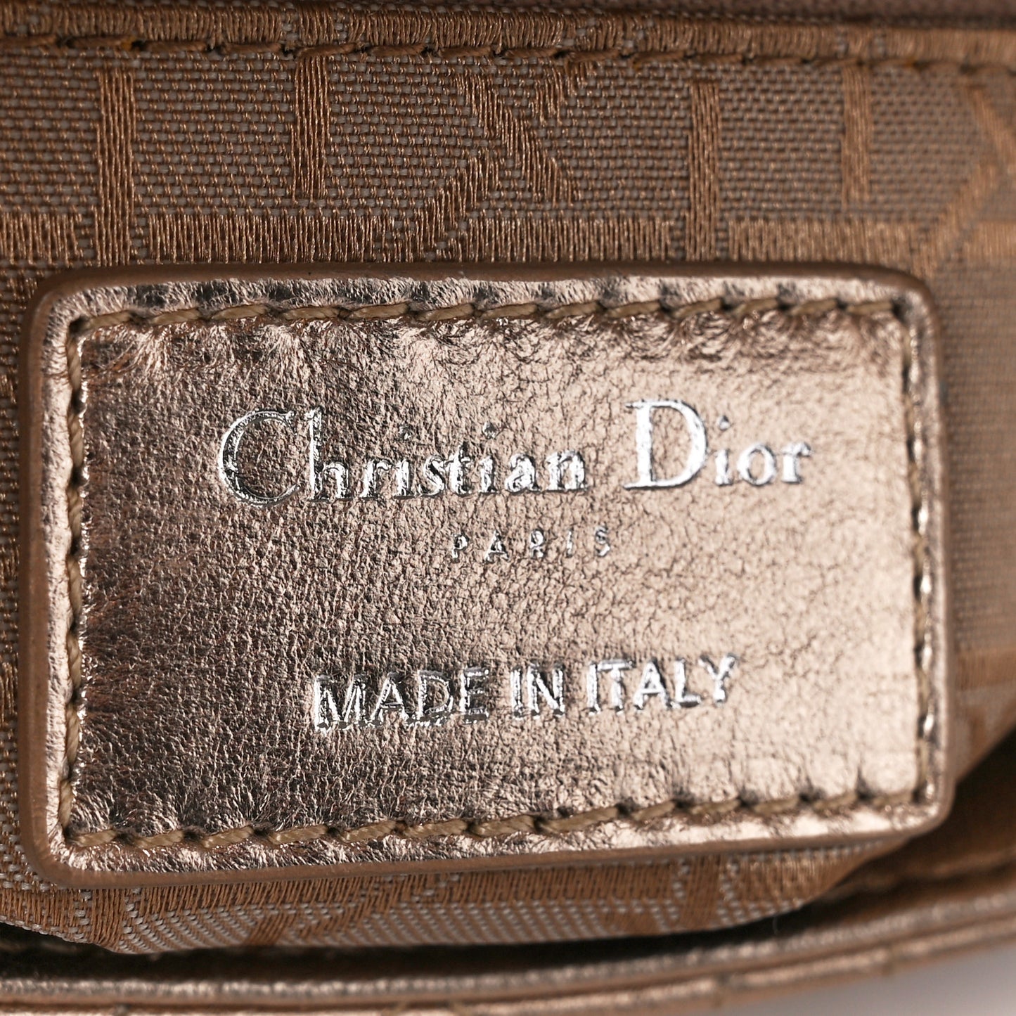 Metallic Lambskin Cannage Mini Lady Dior Gold