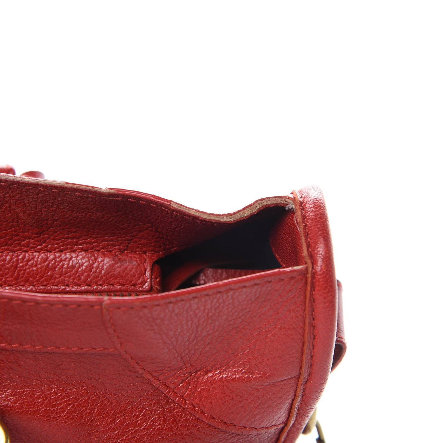 Sugar Goatskin Classic Gold Hardware City Rouge Rouge Coquelicot