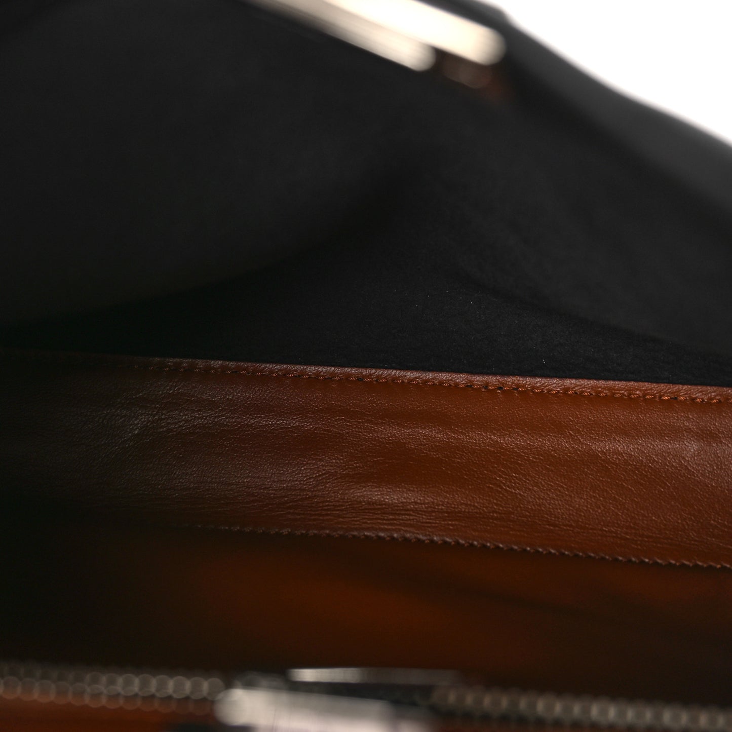 Vitello Seta Nappa Ribbon Medium Peekaboo Iconic Satchel Black Corteccia