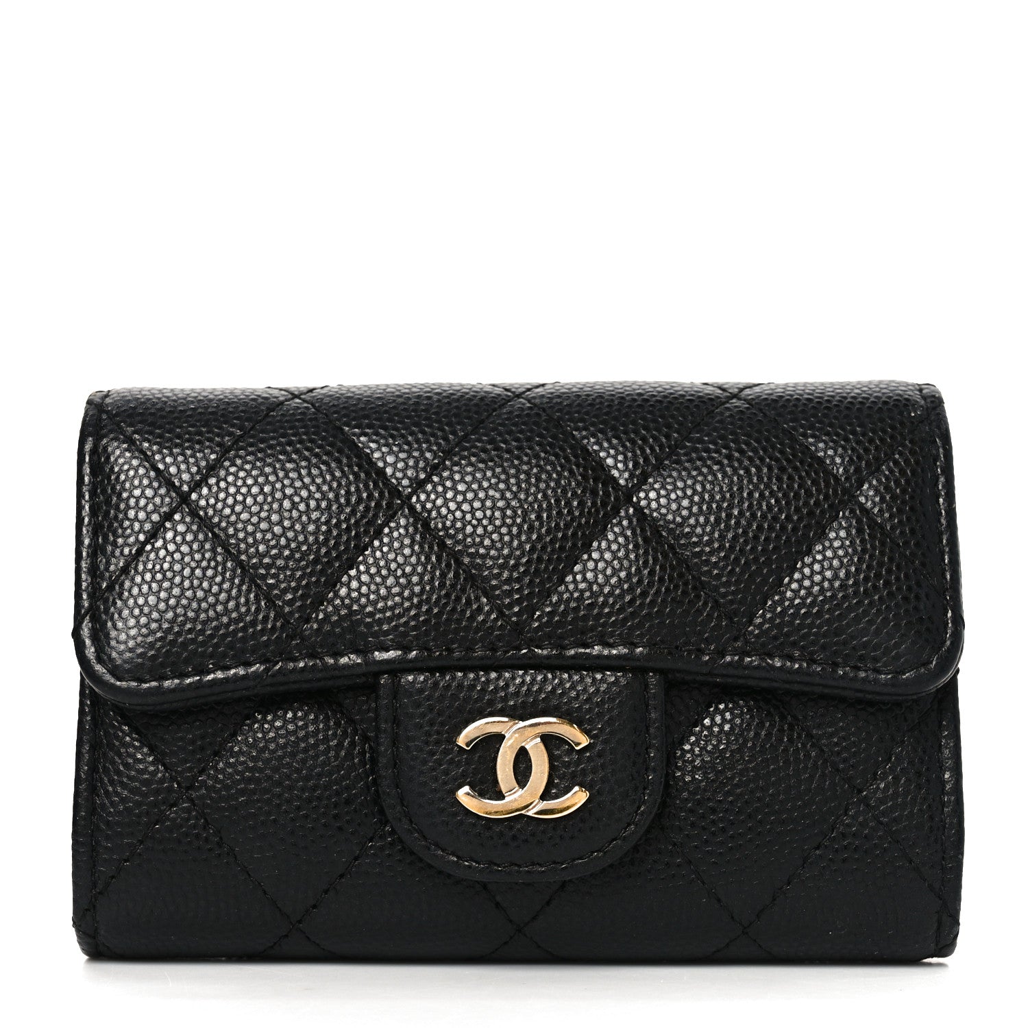 Chanel Caviar Quilted Classic 4 Key Holder Wallet Black 1831506