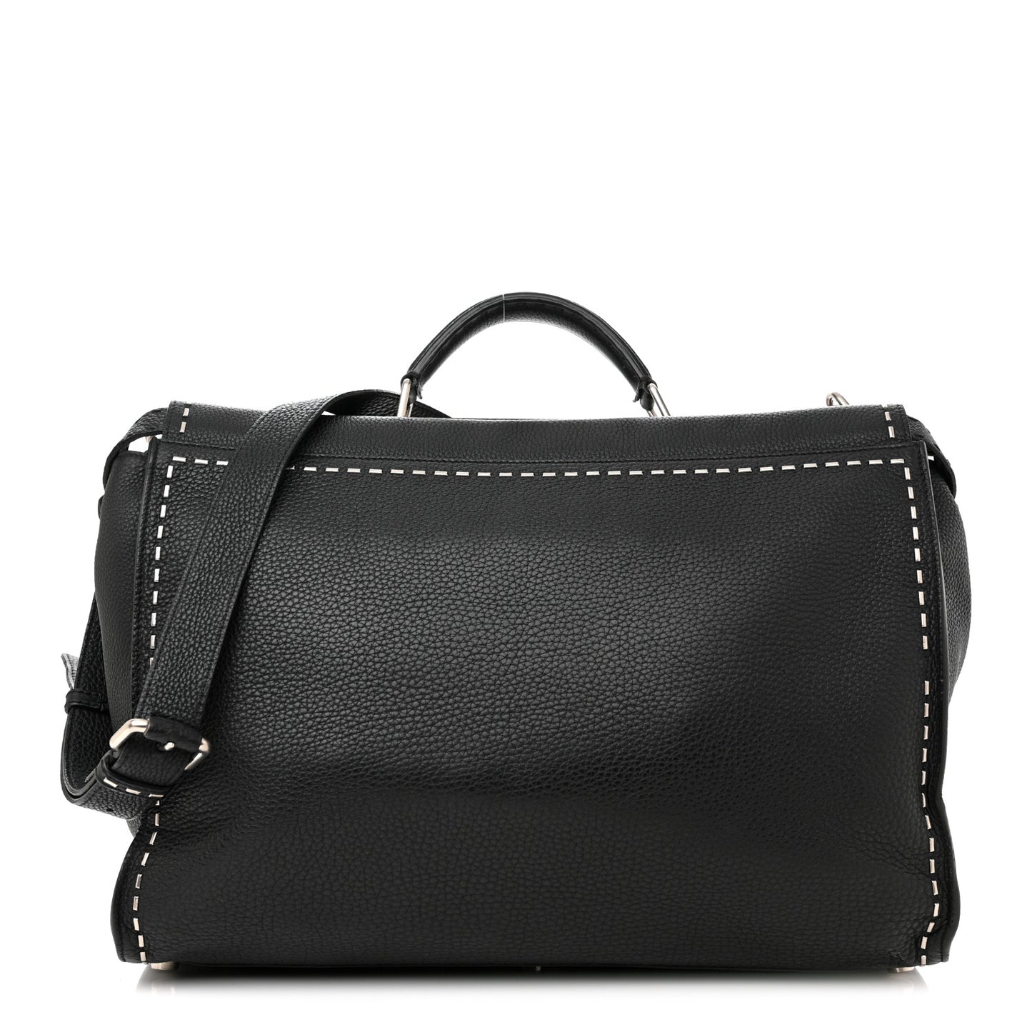 Cuoio Romano Selleria Metal Stitch Large Mens Peekaboo Iconic Essential Satchel Black