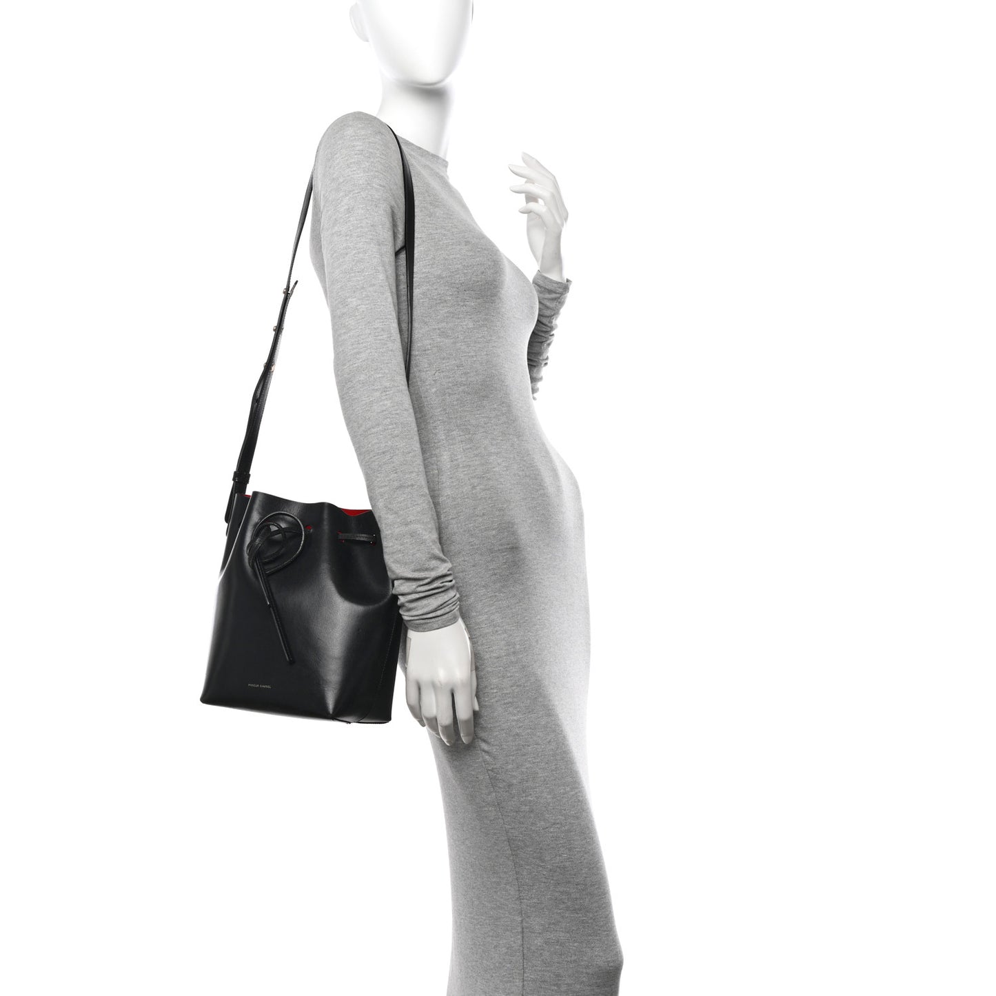 Calfskin Mini Bucket Bag Black Flamma
