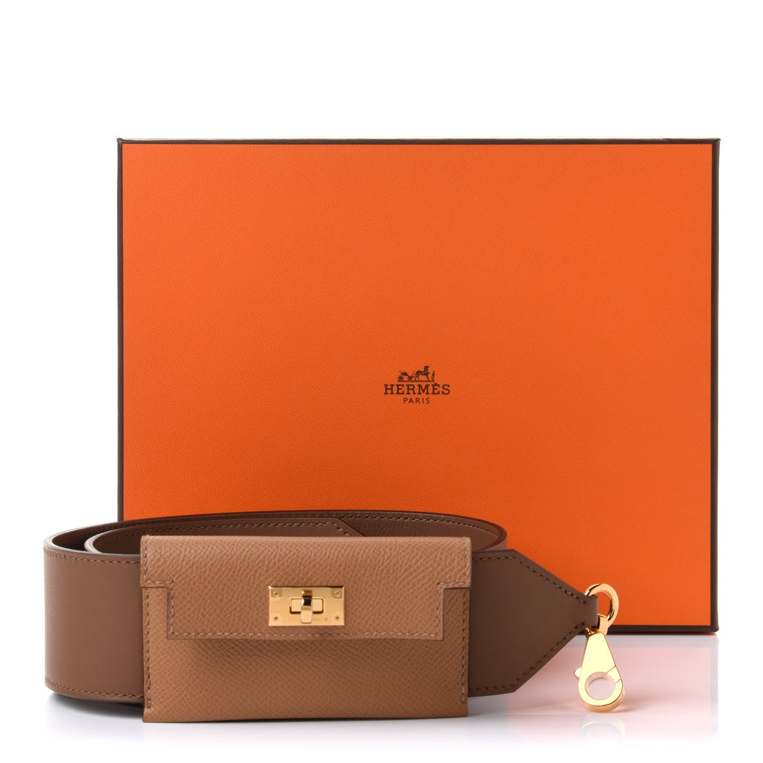 Hermes Swift Epsom Pocket Kelly Shoulder Strap Alezan Biscuit 7 of 7