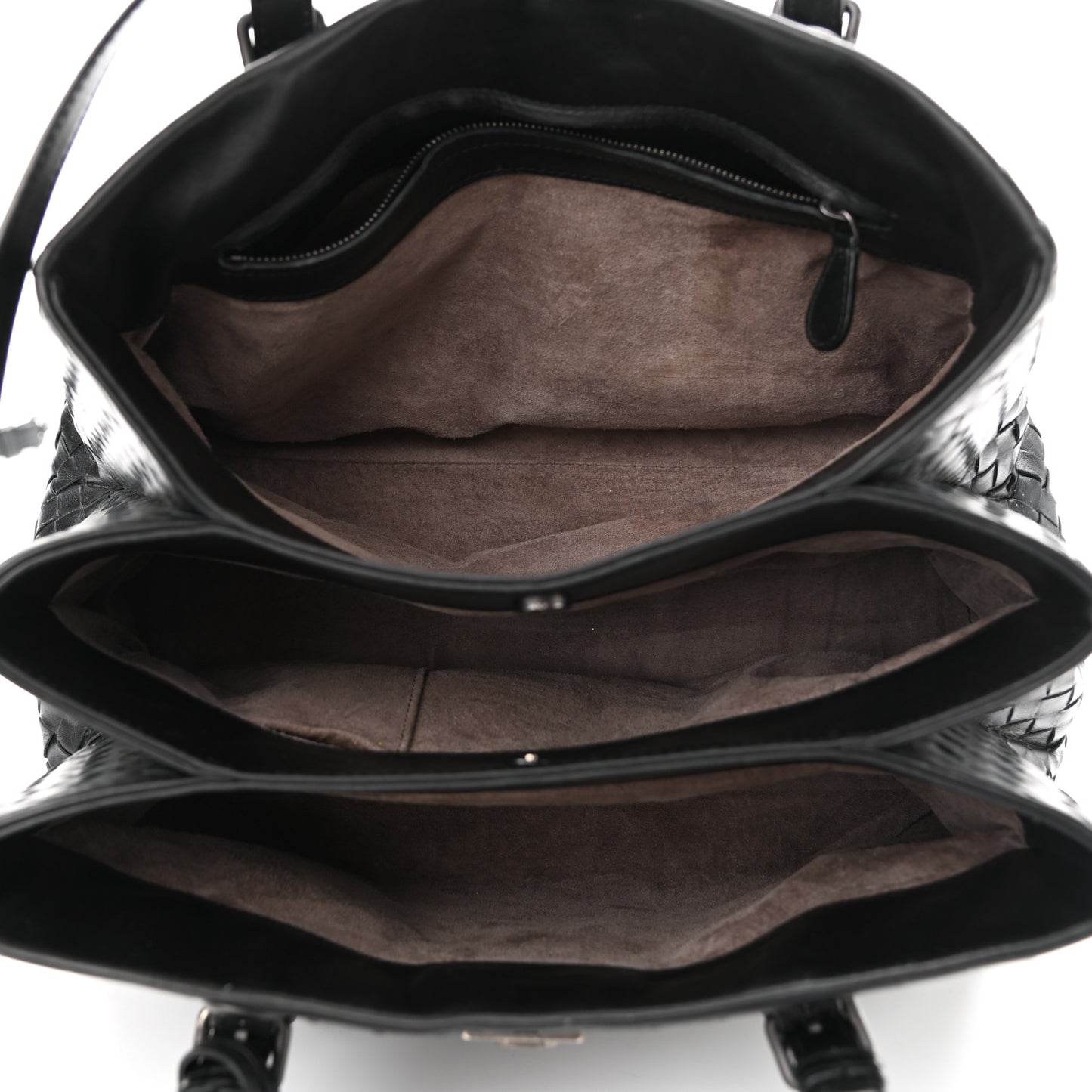 Light Calf Intrecciato Small Roma Black
