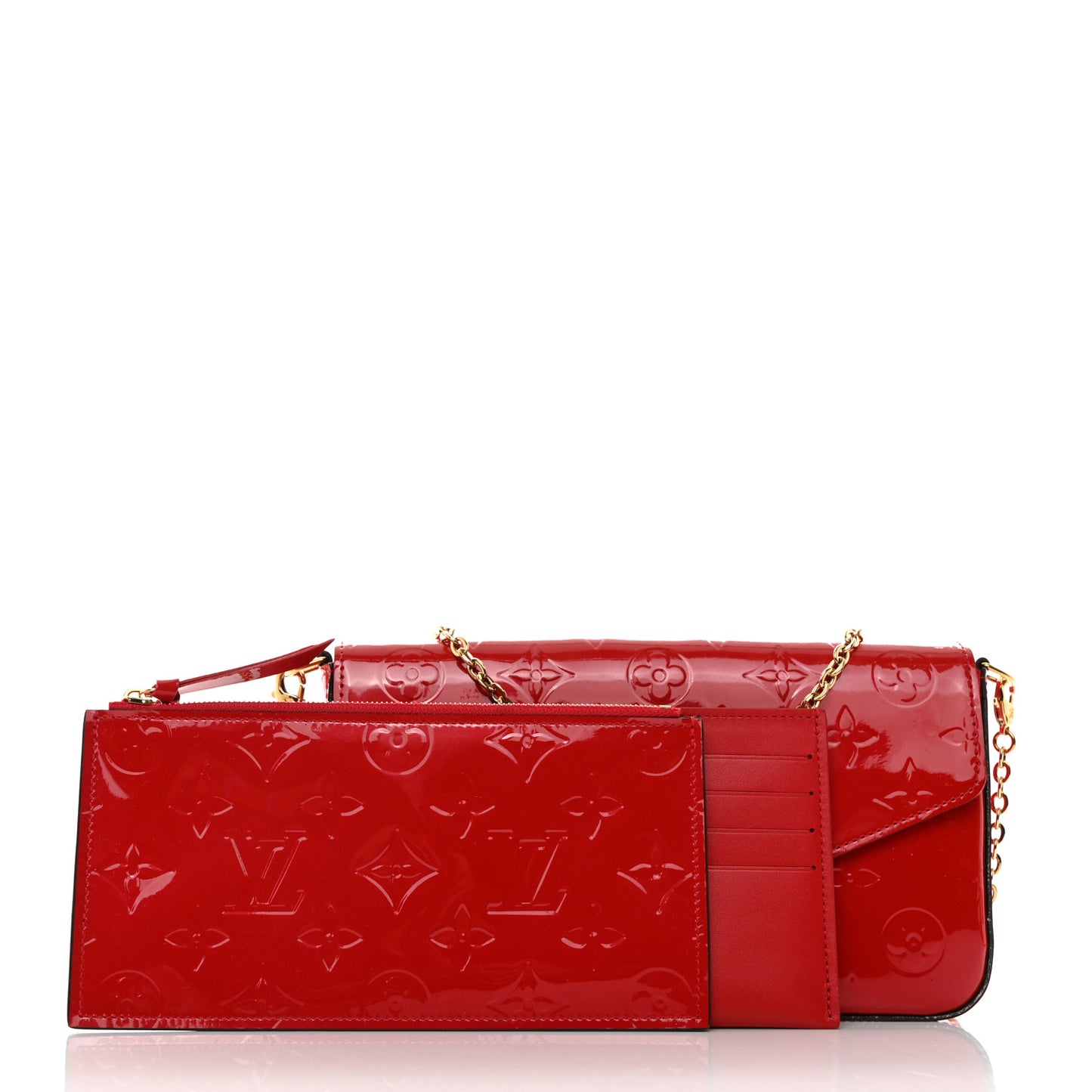 Vernis Felicie Pochette Chain Wallet Cherry