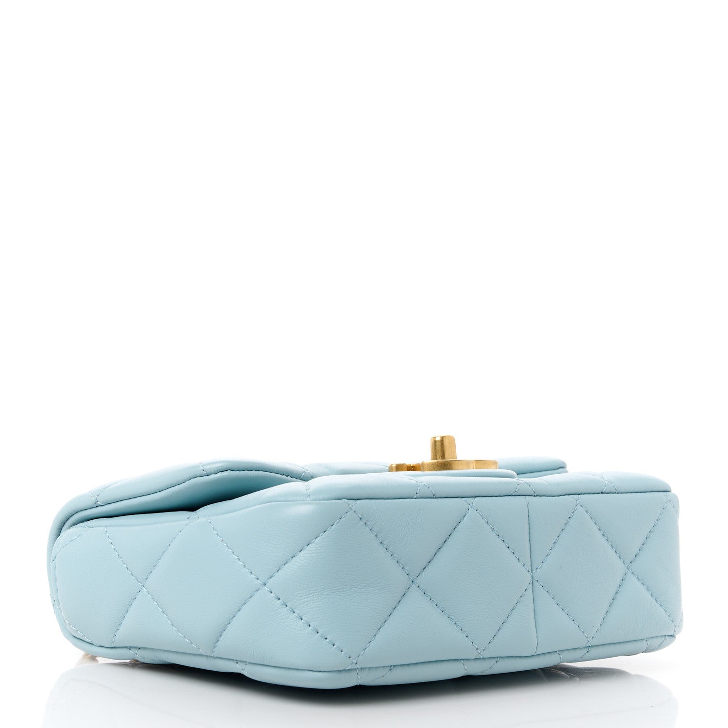 Chanel Lambskin Enamel Quilted Mini Pending CC Square Flap Light Blue 4 of 16