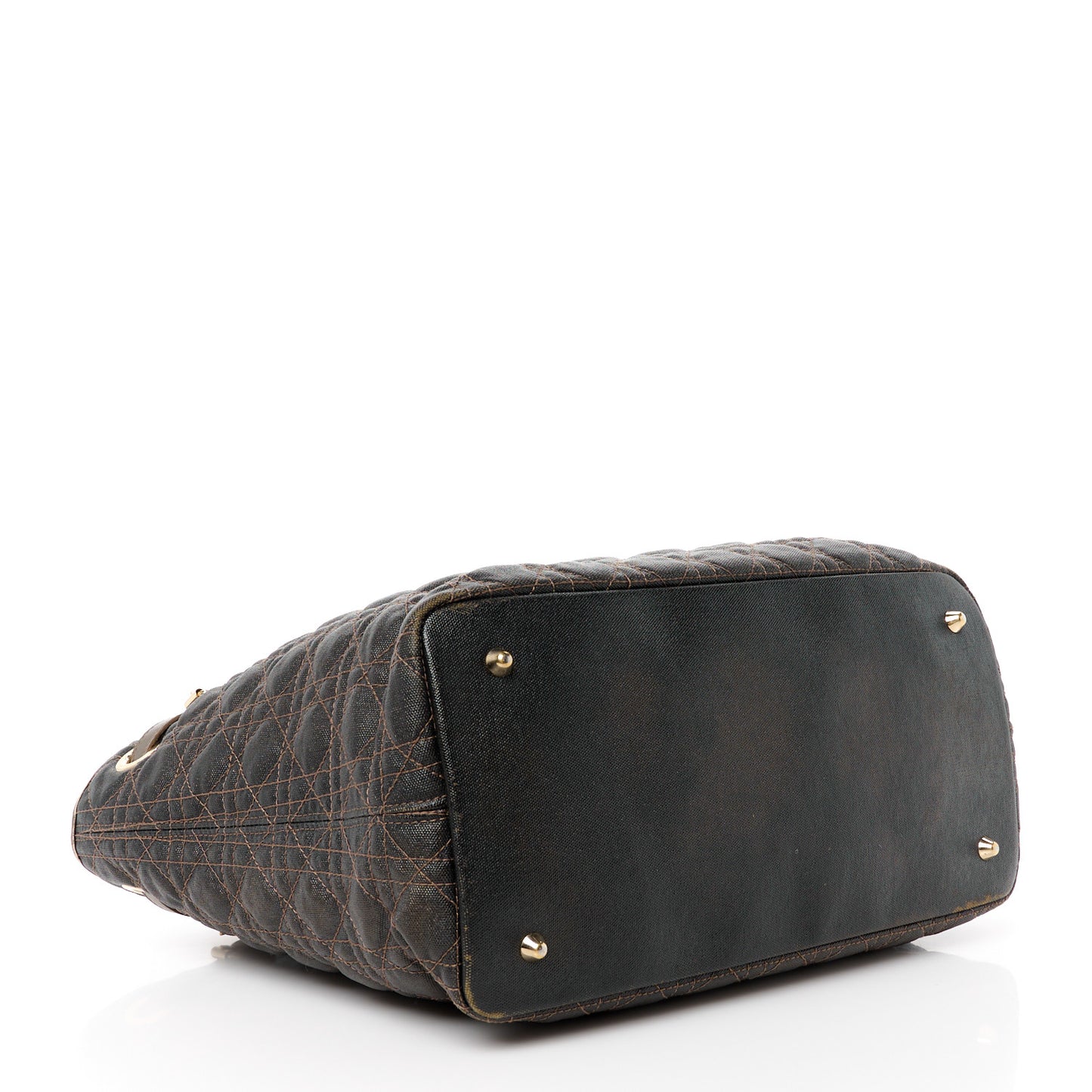 Coated Canvas Cannage Medium Panarea Tote Bronze