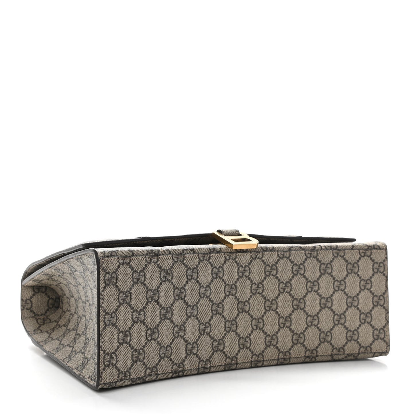 X GUCCI GG Supreme Monogram Medium Hourglass Top Handle Bag Beige Ebony