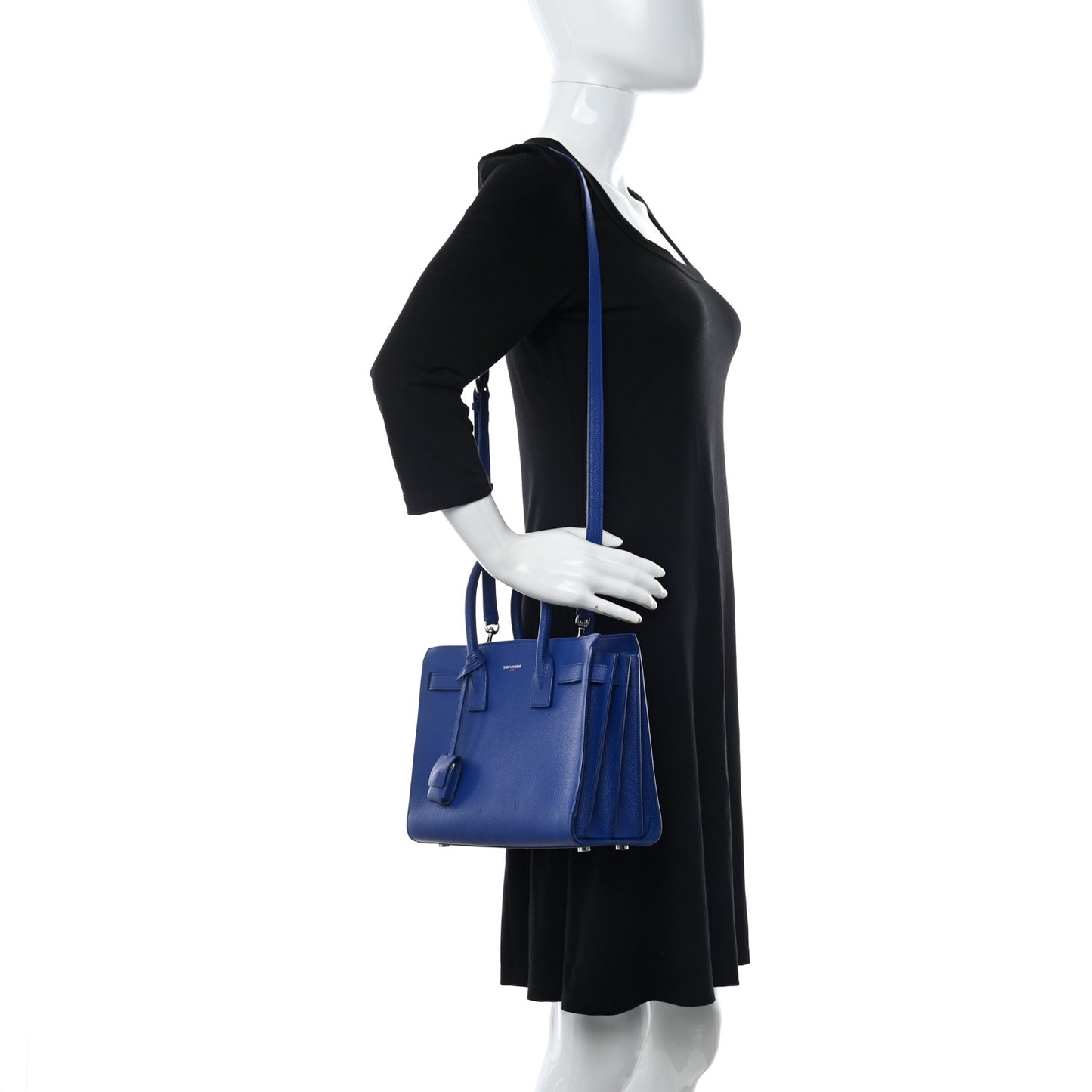 Grained Calfskin Baby Sac De Jour Royal Blue