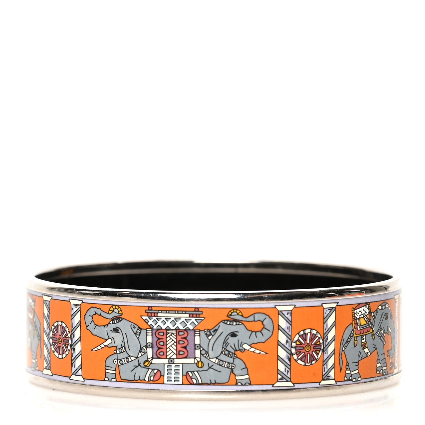 Enamel Printed Torana Elephants Wide Bracelet 62