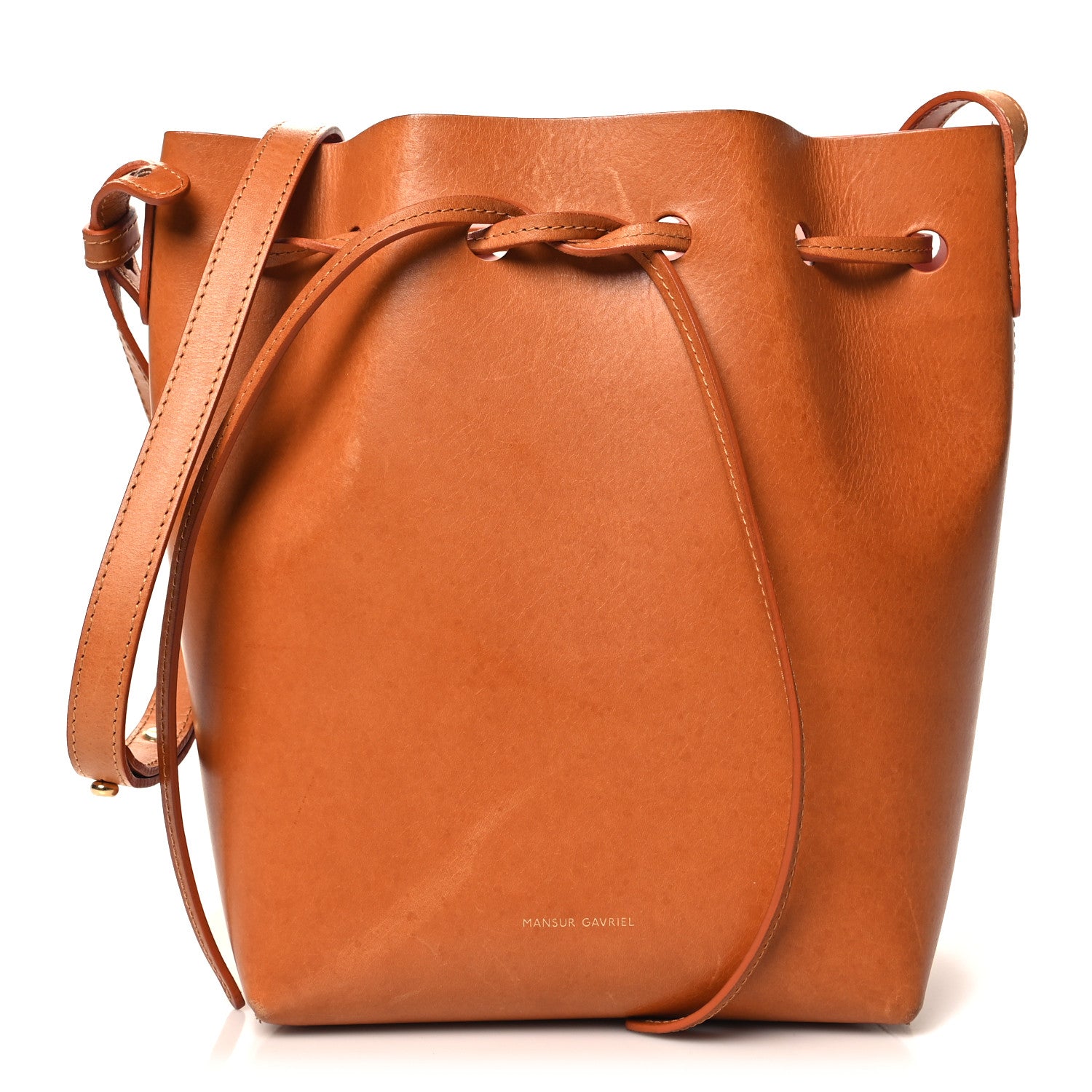 Mansur Gavriel Vegetable Tanned Calfskin Mini Bucket Bag Cammello Rosa 1 of 9