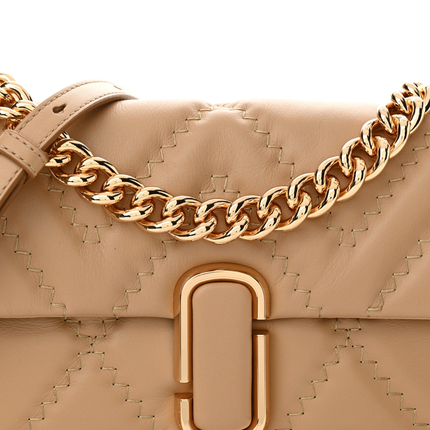 Lambskin Quilted J Marc Medium Shoulder Bag Camel