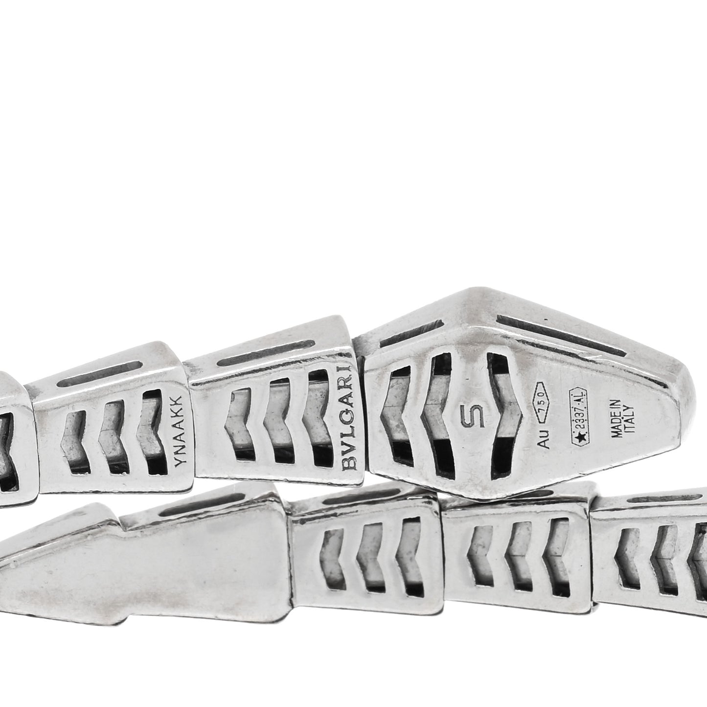 18K White Gold Serpenti Viper Bracelet S