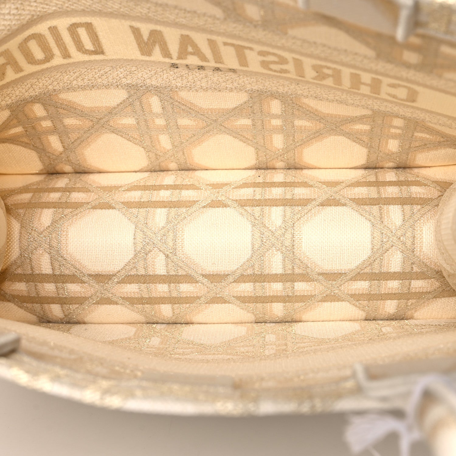 Christian Dior Canvas Embroidered Medium Book Tote Gold Multicolor 5 of 10