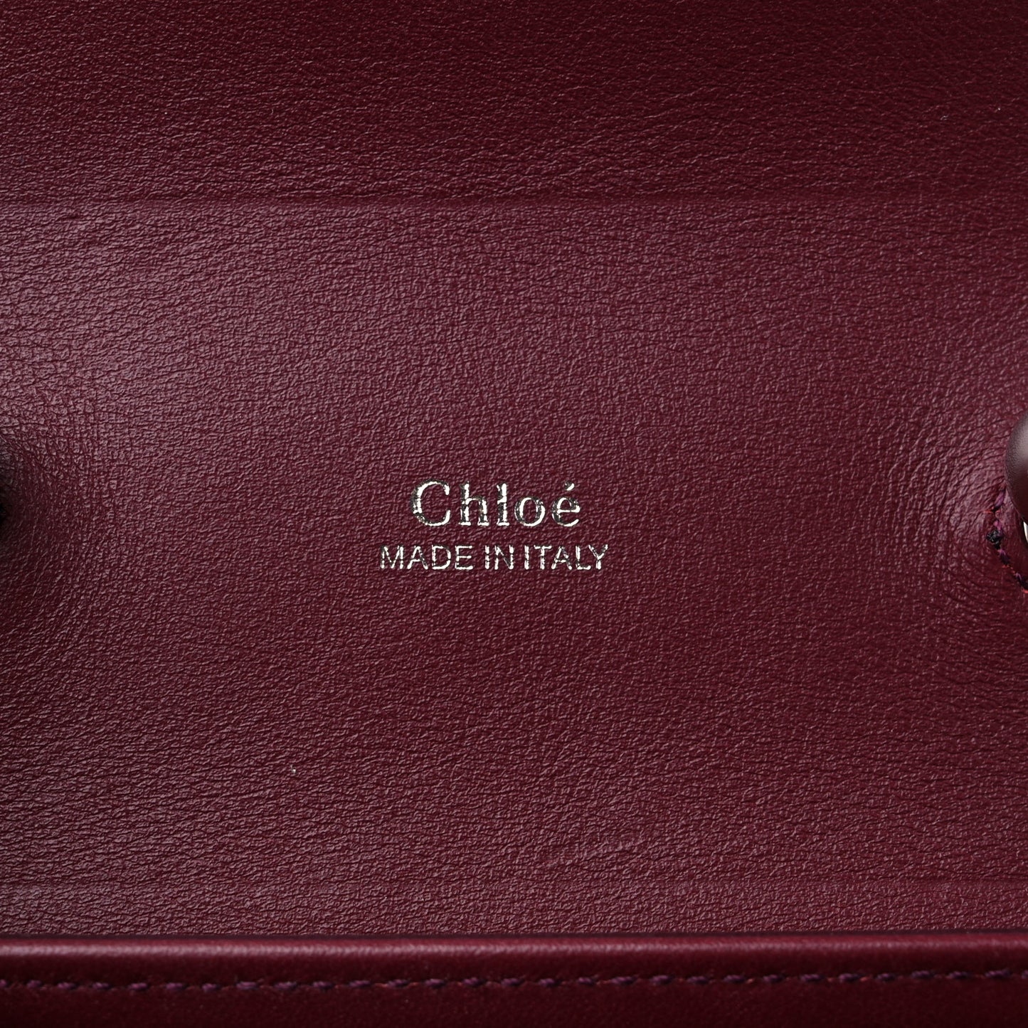 Calfskin Embossed Small Aby Lock Brown Purple