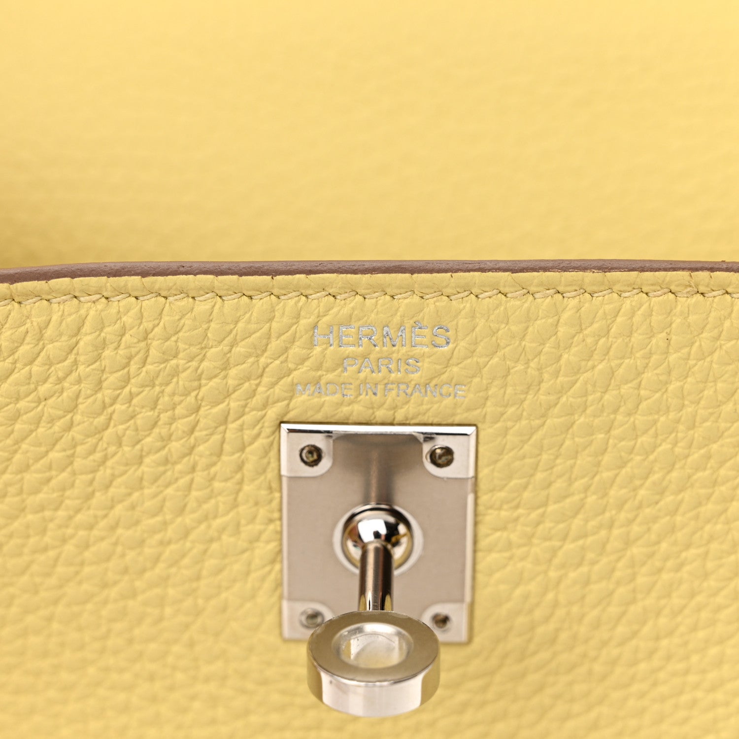 Hermes Togo Kelly Retourne 25 Jaune Poussin 6 of 11