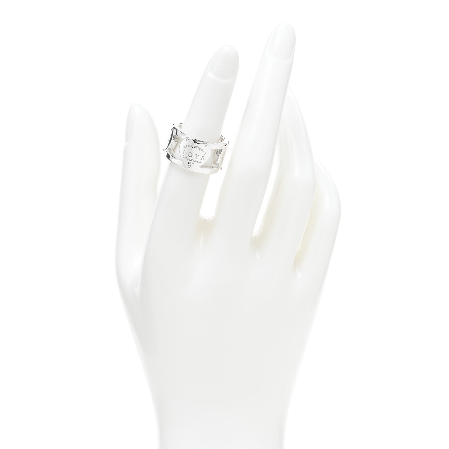 Sterling Silver Return to Tiffany Heart Wide Band Ring 51 5.75
