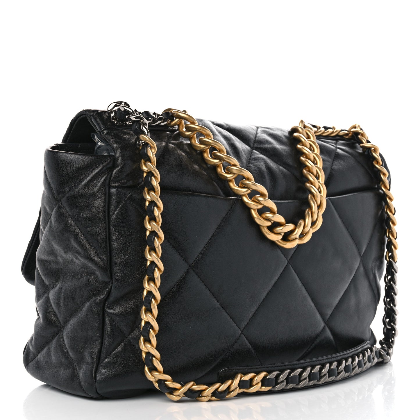 Lambskin Quilted Maxi Chanel 19 Flap Black