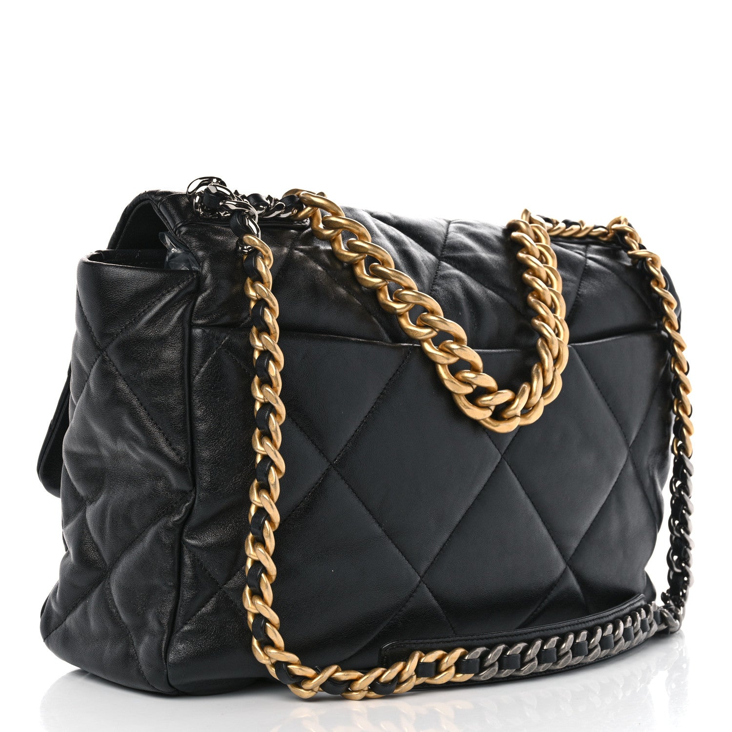 Chanel Lambskin Quilted Maxi Chanel 19 Flap Black 3 of 11