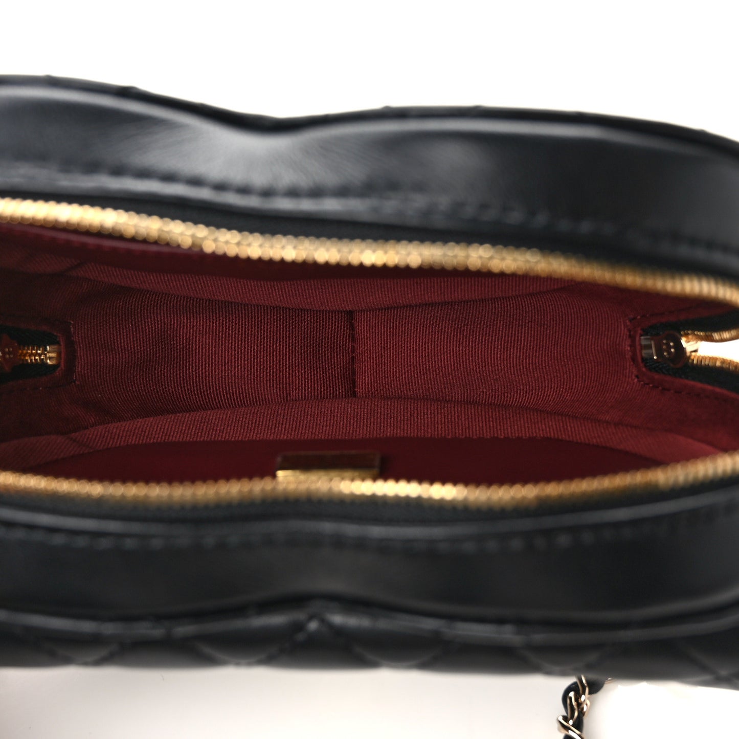 Lambskin Quilted CC In Love Heart Bag Black