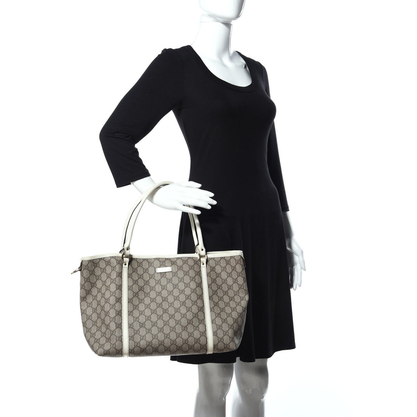 GG Plus Monogram Medium Joy Tote Off White