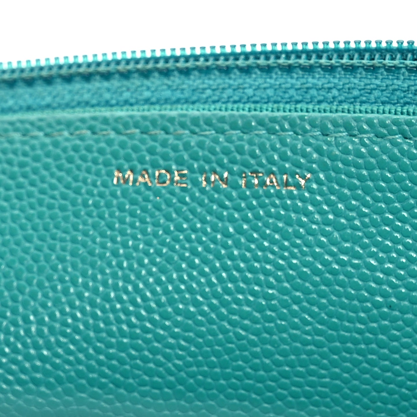 Caviar Quilted Wallet On Chain WOC Turquoise