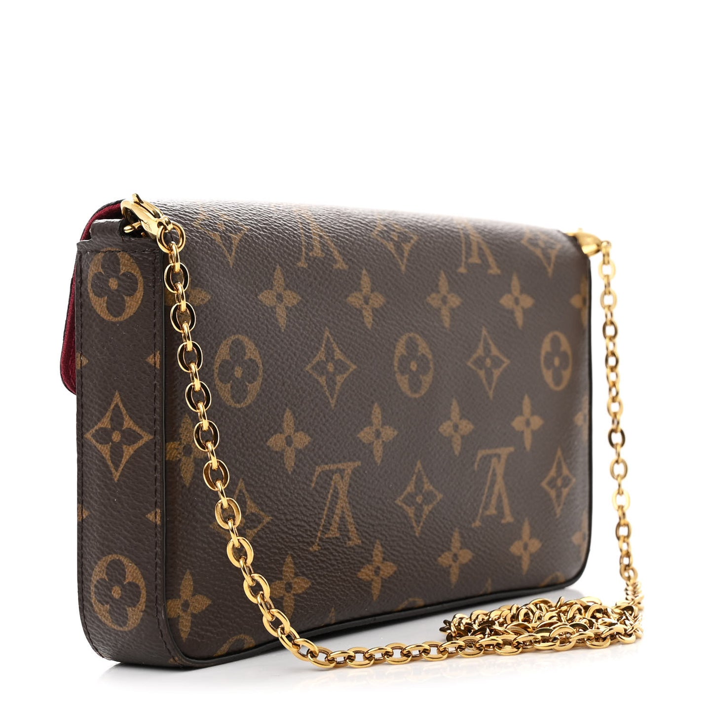 Monogram Pochette Felicie Chain Wallet Fuchsia