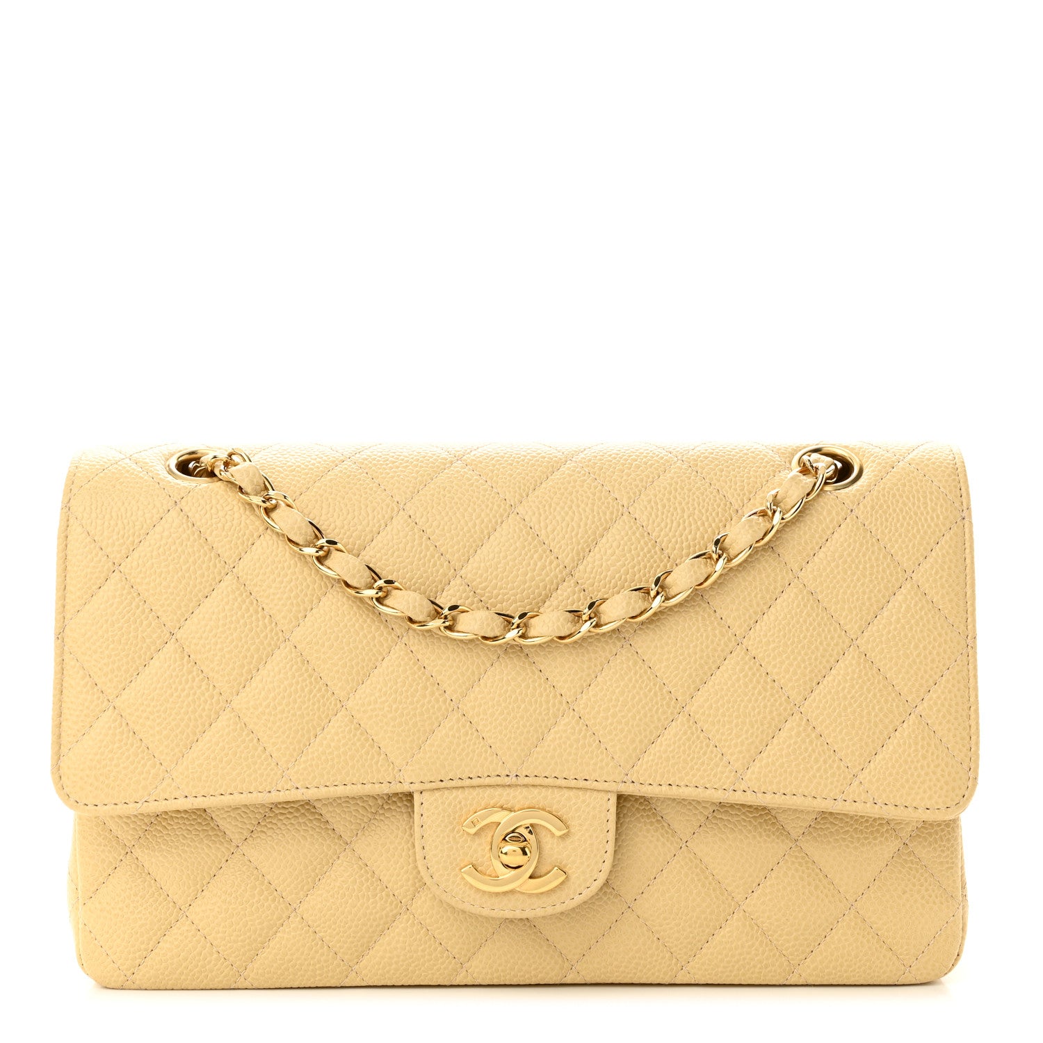 Chanel Caviar Quilted Medium Double Flap Beige 1 of 11