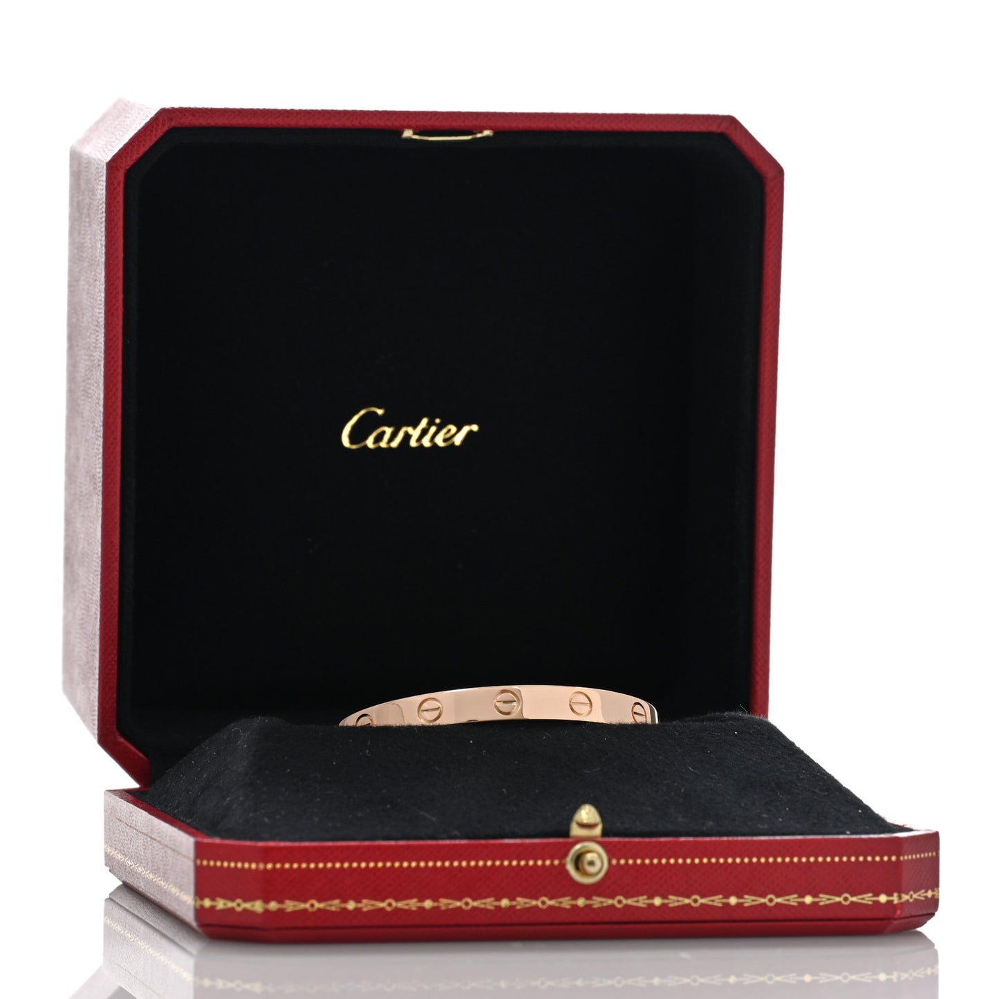 18K Pink Gold LOVE Cuff Bracelet 16