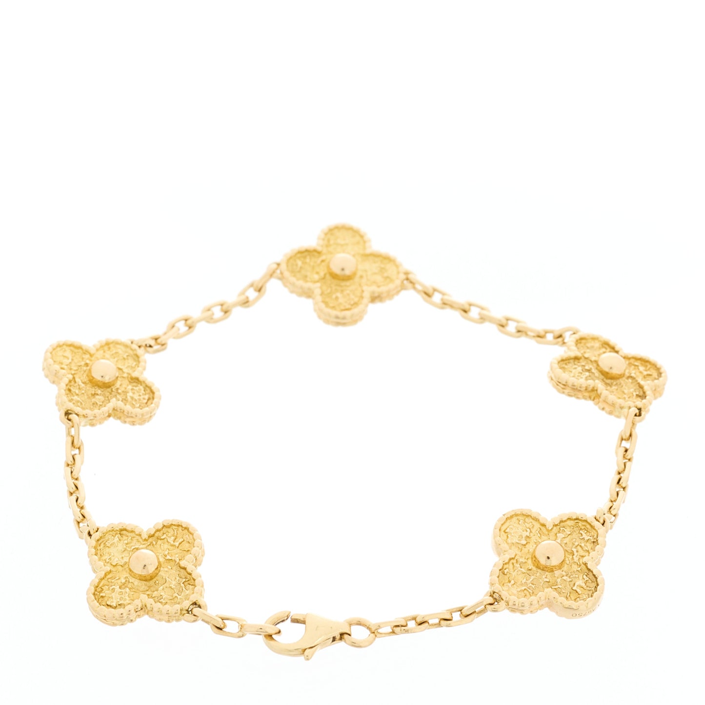 18K Yellow Gold 5 Motifs Vintage Alhambra Bracelet