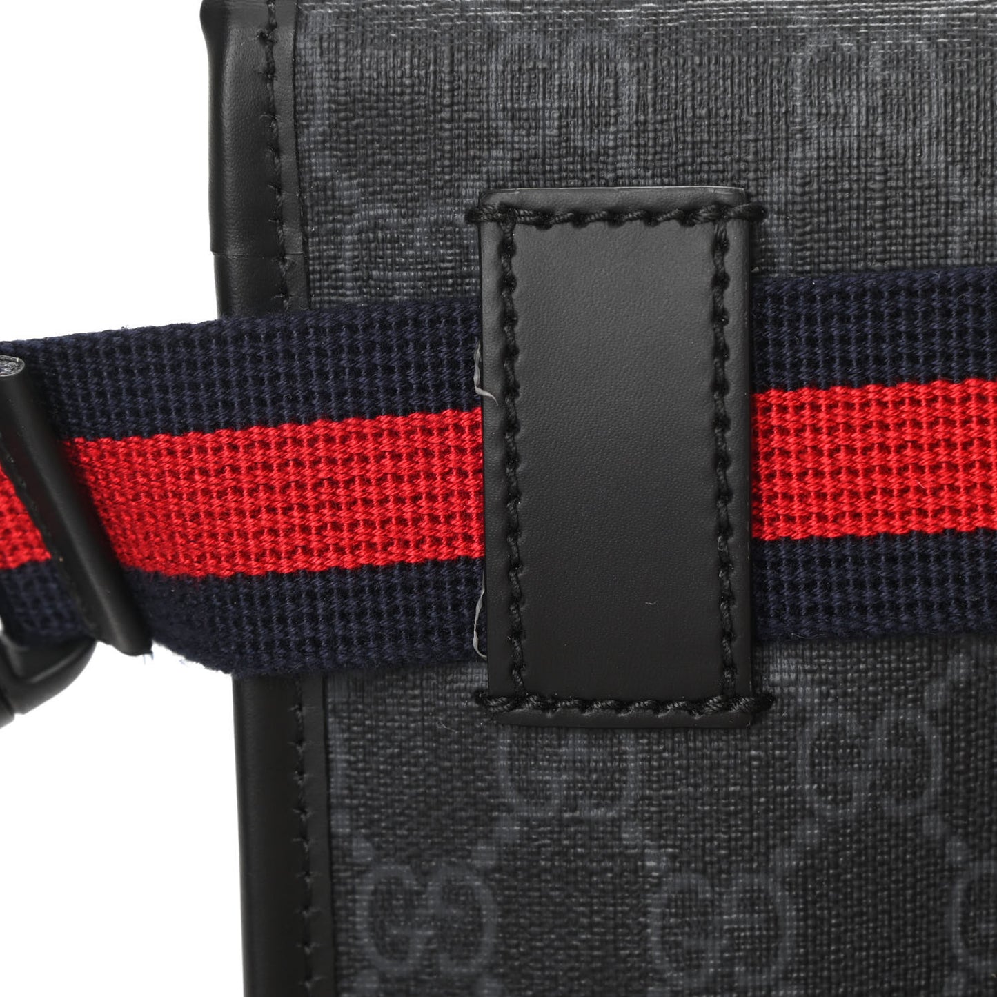 GG Supreme Monogram Web Slim Belt Bag Black Grey