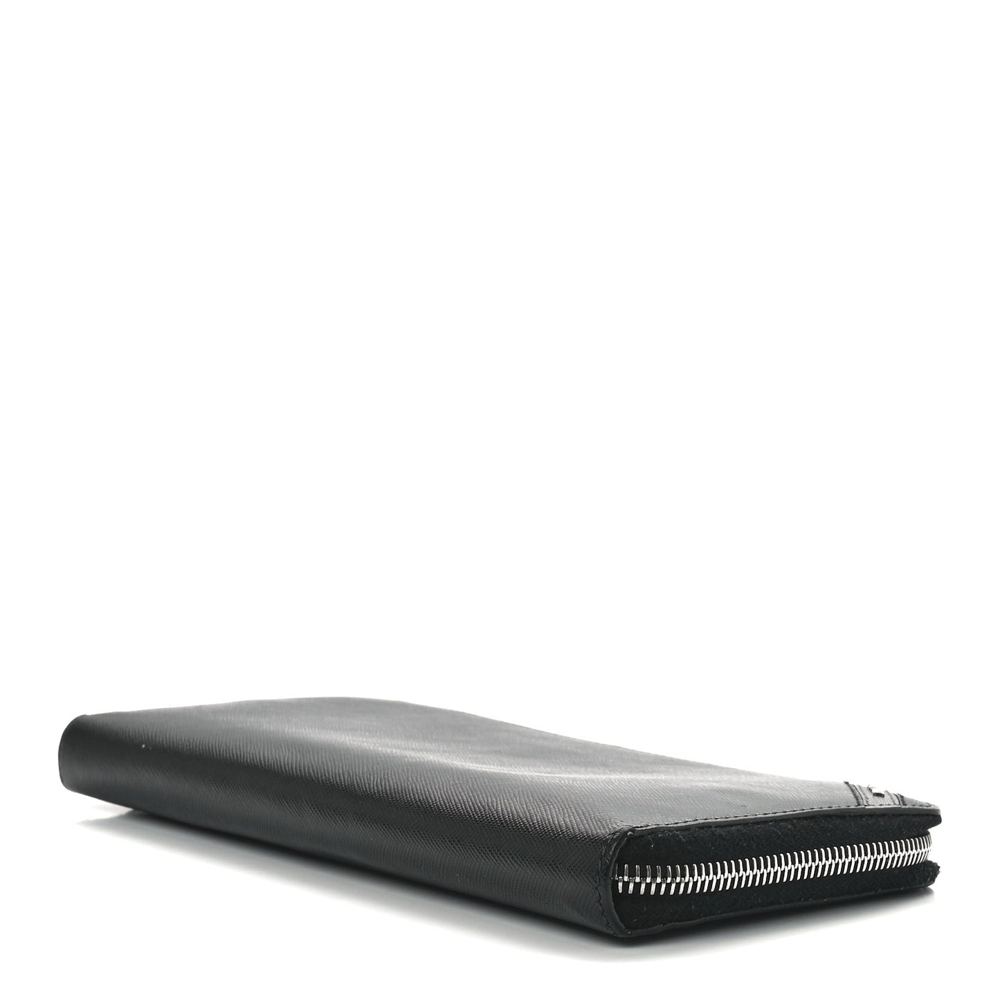 Saffiano Large Zip Around Travel Wallet Black