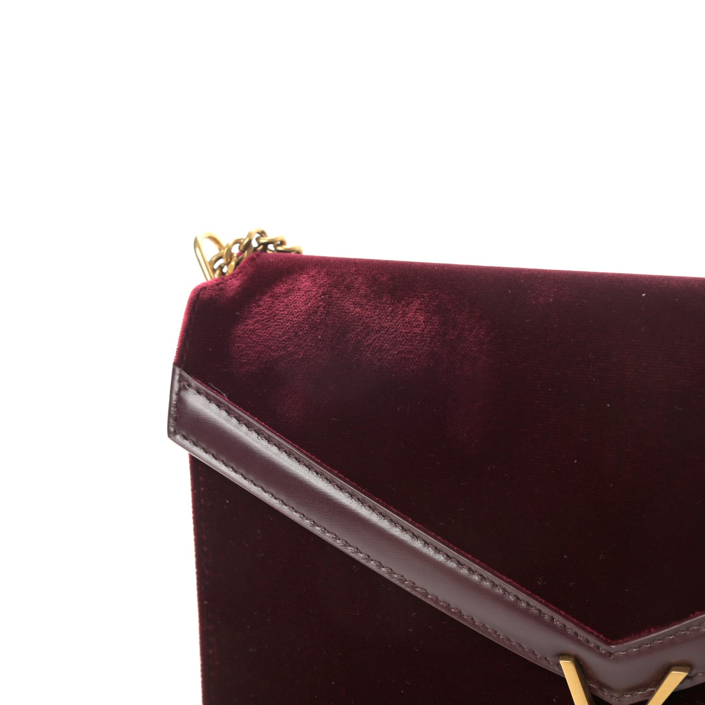 Velvet Monogram Cassandra Clasp Bag Burgundy
