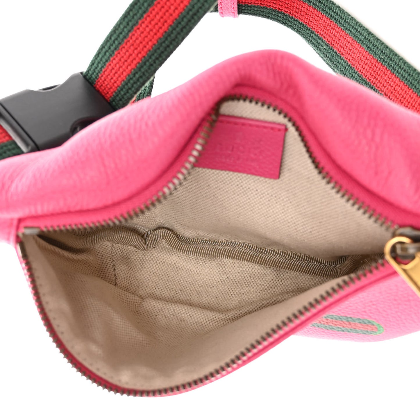 Grained Calfskin Small Logo Belt Bag Box Pink Green