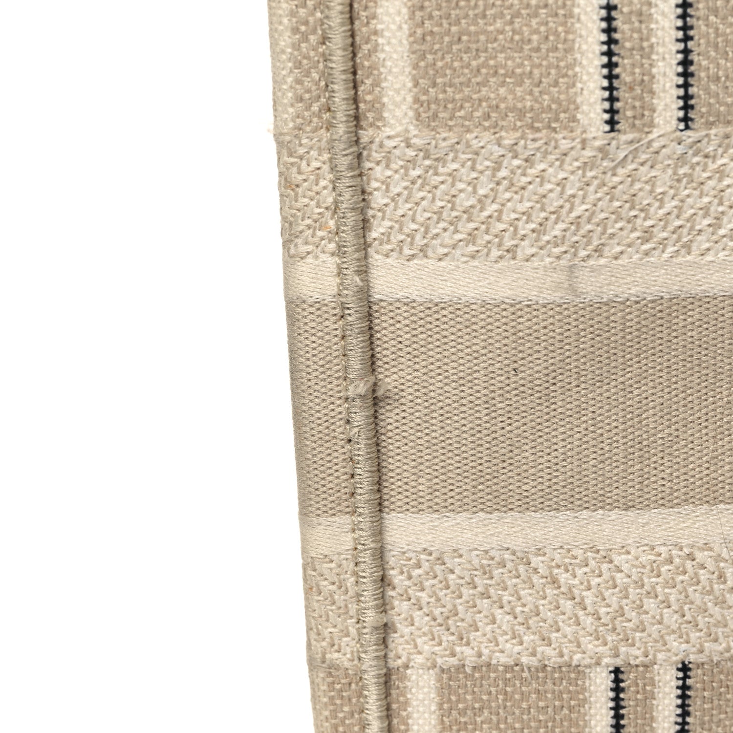 Christian Dior Canvas Embroidered Large Stripes Book Tote Beige 11 of 14