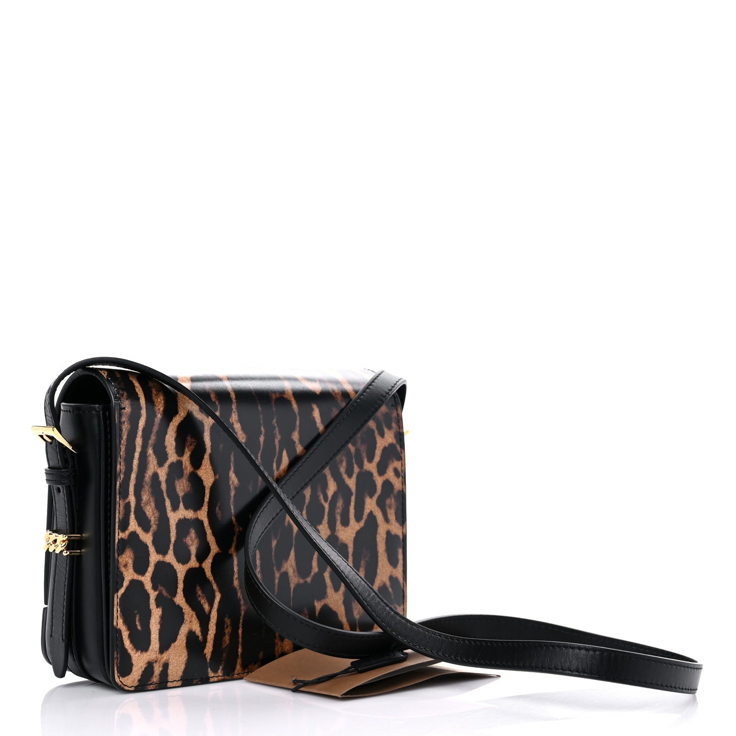 Calfskin Leopard Small Grace Bag Black