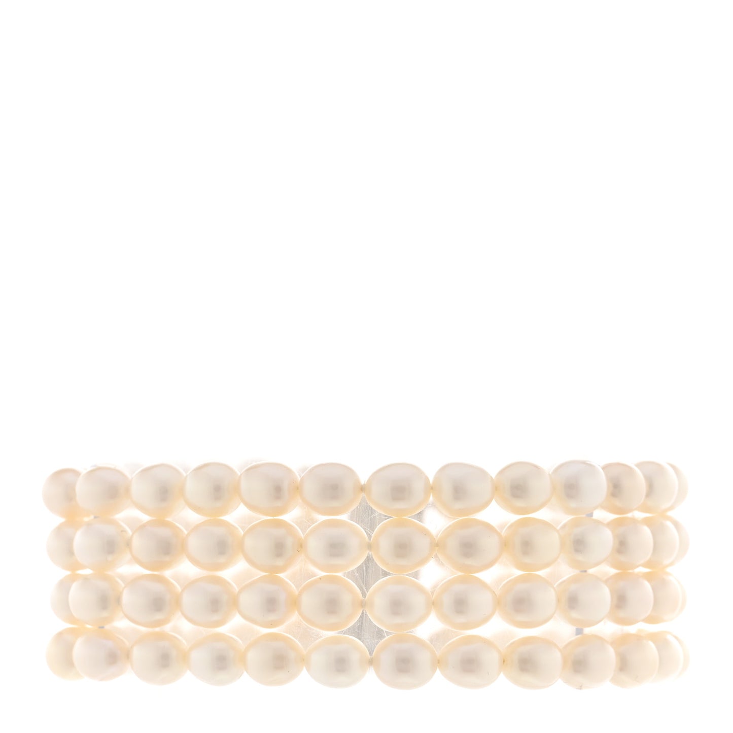 Sterling Silver Onyx Freshwater Pearl 5.5-6mm Ziegfeld Four Strand Bracelet
