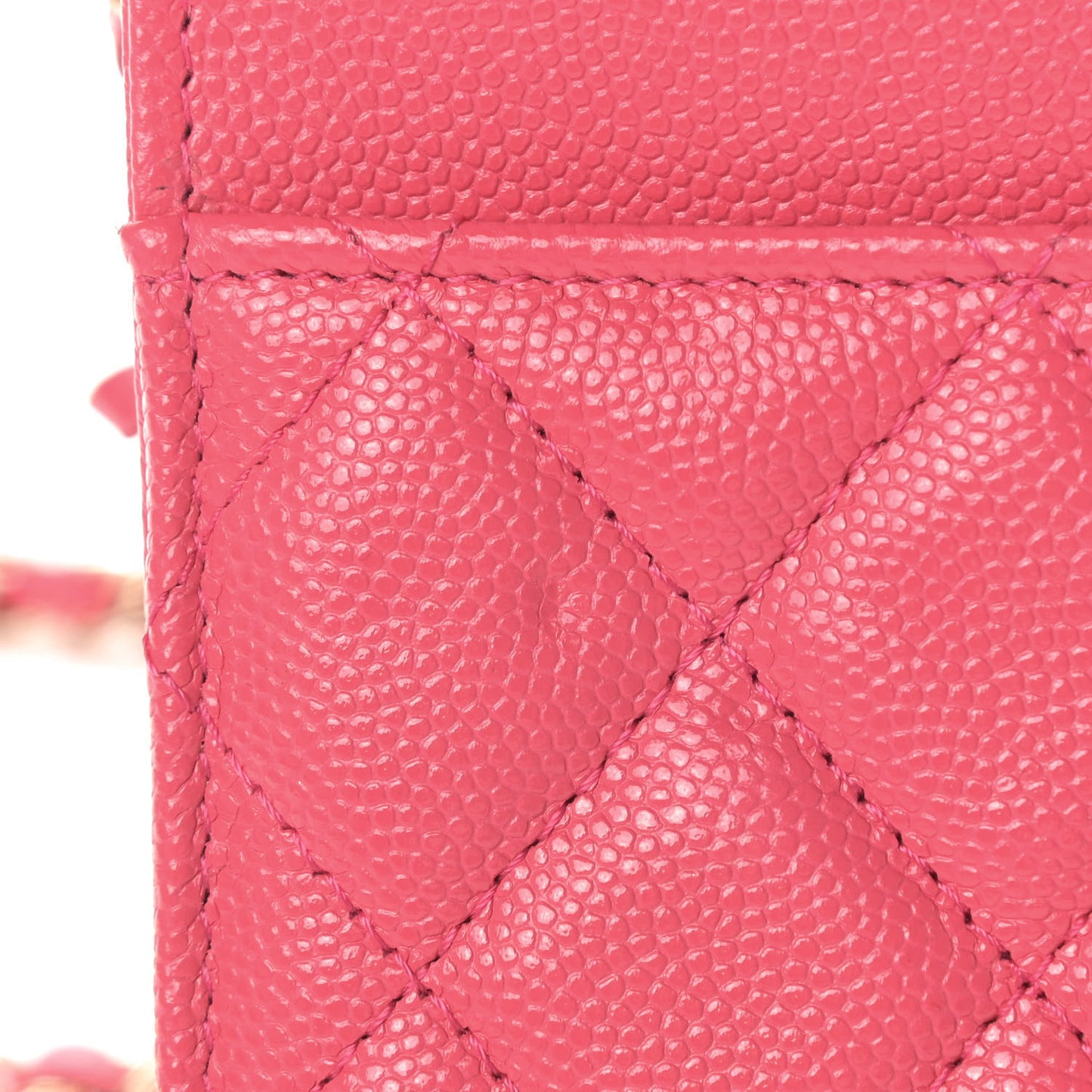 Caviar Quilted French New Wave Chain CC Wallet On Chain WOC Pink