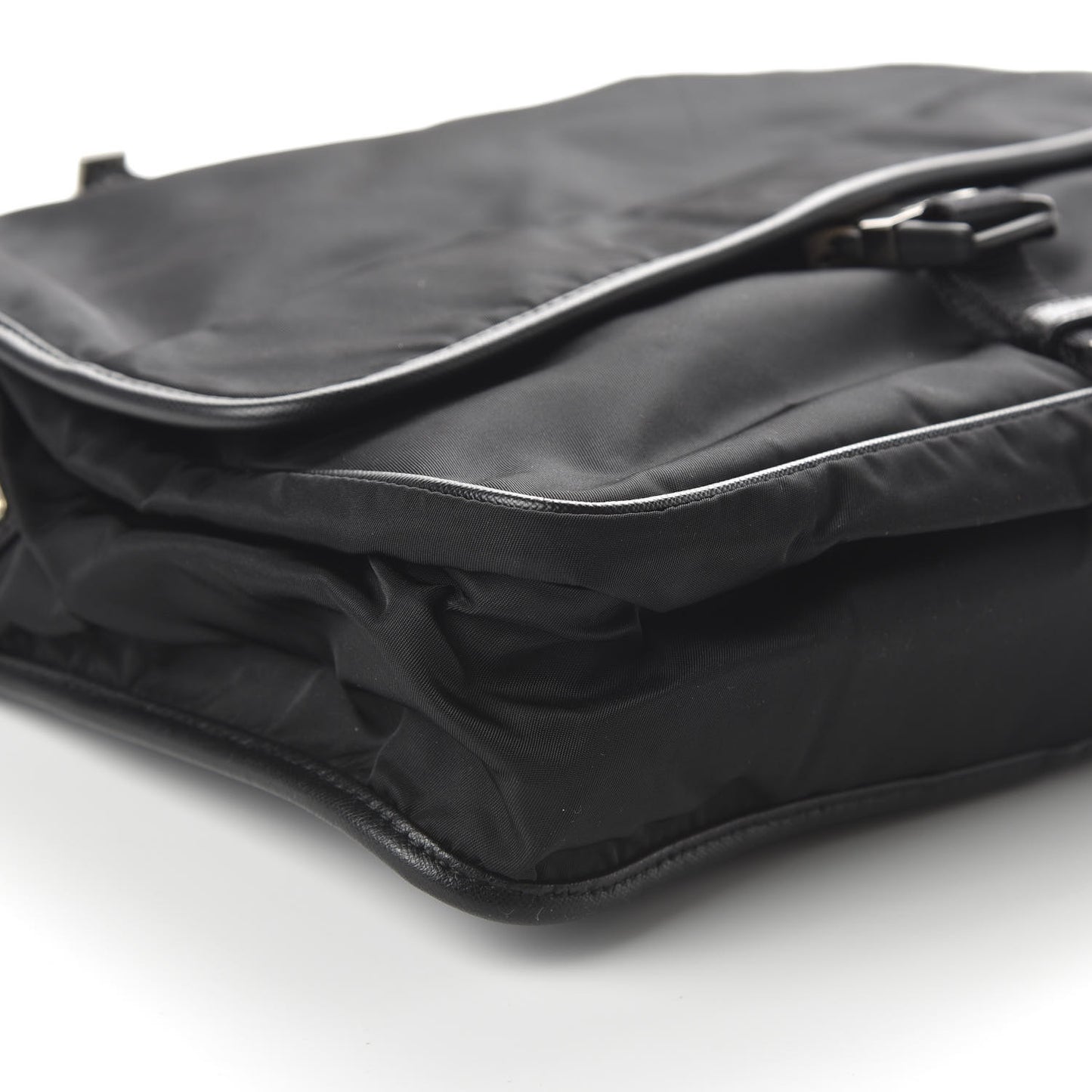 Tessuto Nylon Saffiano Messenger Satchel Black