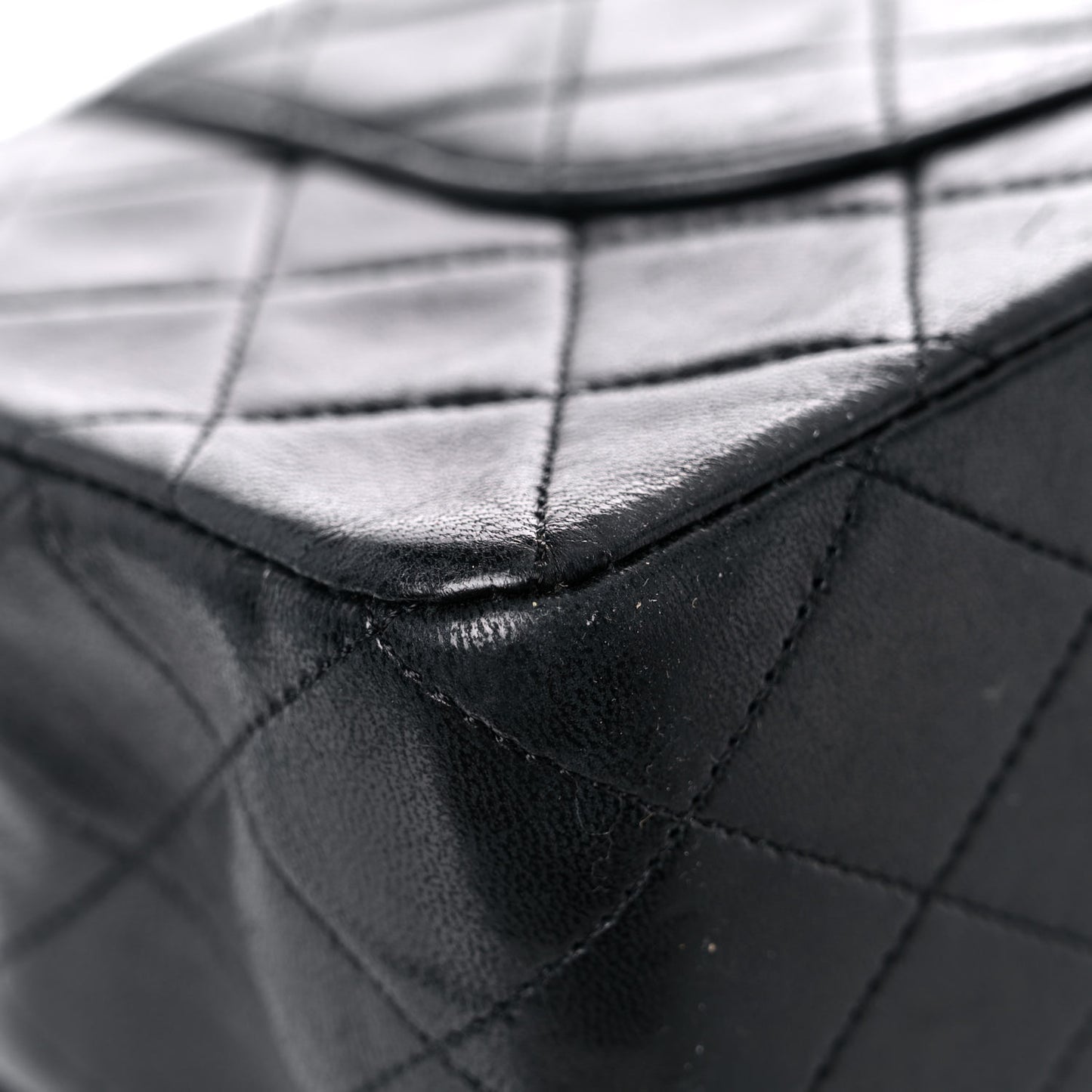 Lambskin Quilted Small Double Flap Black