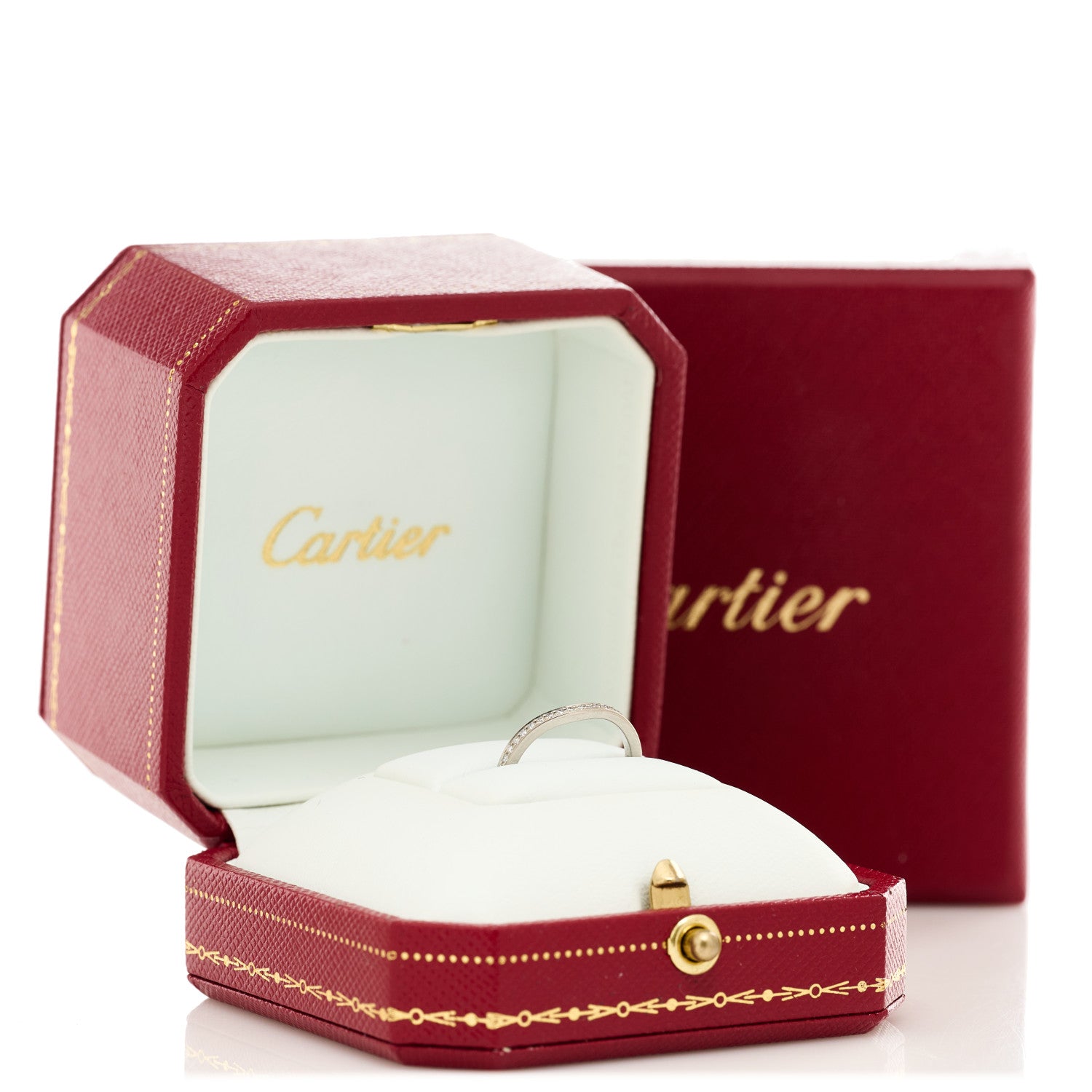 Cartier Platinum Diamond Ballerine Wedding Band Ring 48 4.5 7 of 7