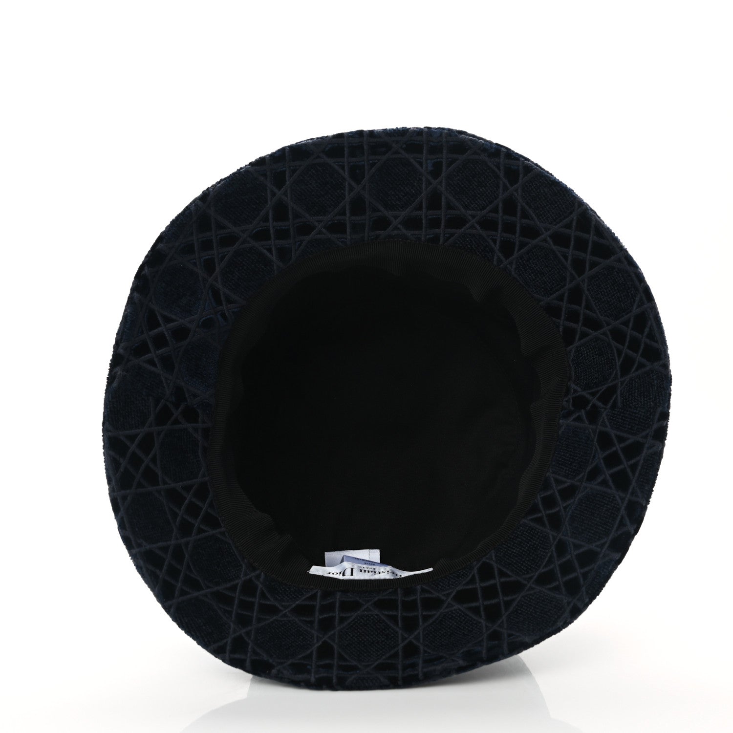 Christian Dior Velvet Cannage Bucket Hat 58 Blue 6 of 7