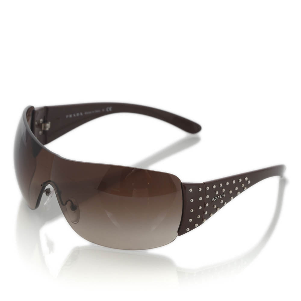 PRADA SPR 29L Brown Studded Oversized Sunglasses 120mm w/Case PRADA SPR 29L Brown Studded Oversized Sunglasses 120mm w  main image 2