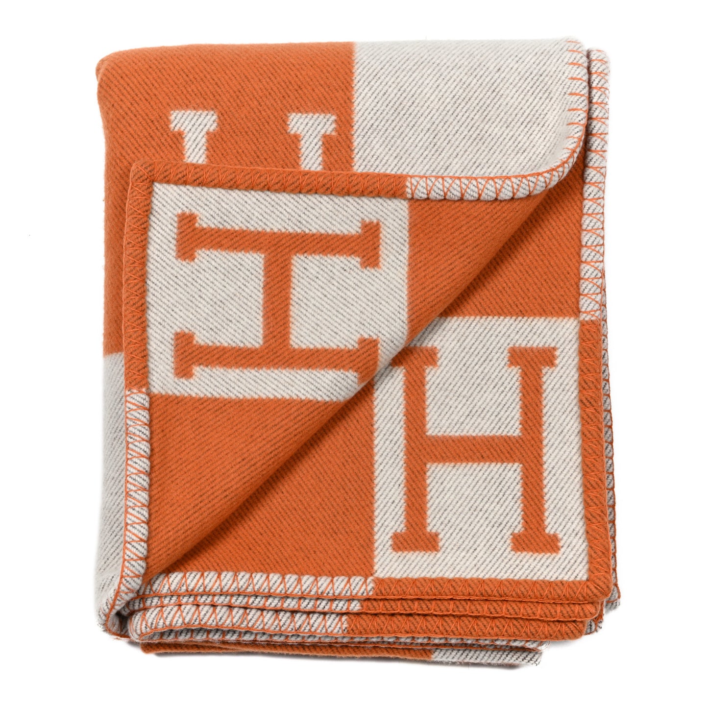 Wool Cashmere Signature Classic Avalon Blanket Ecru Potiron