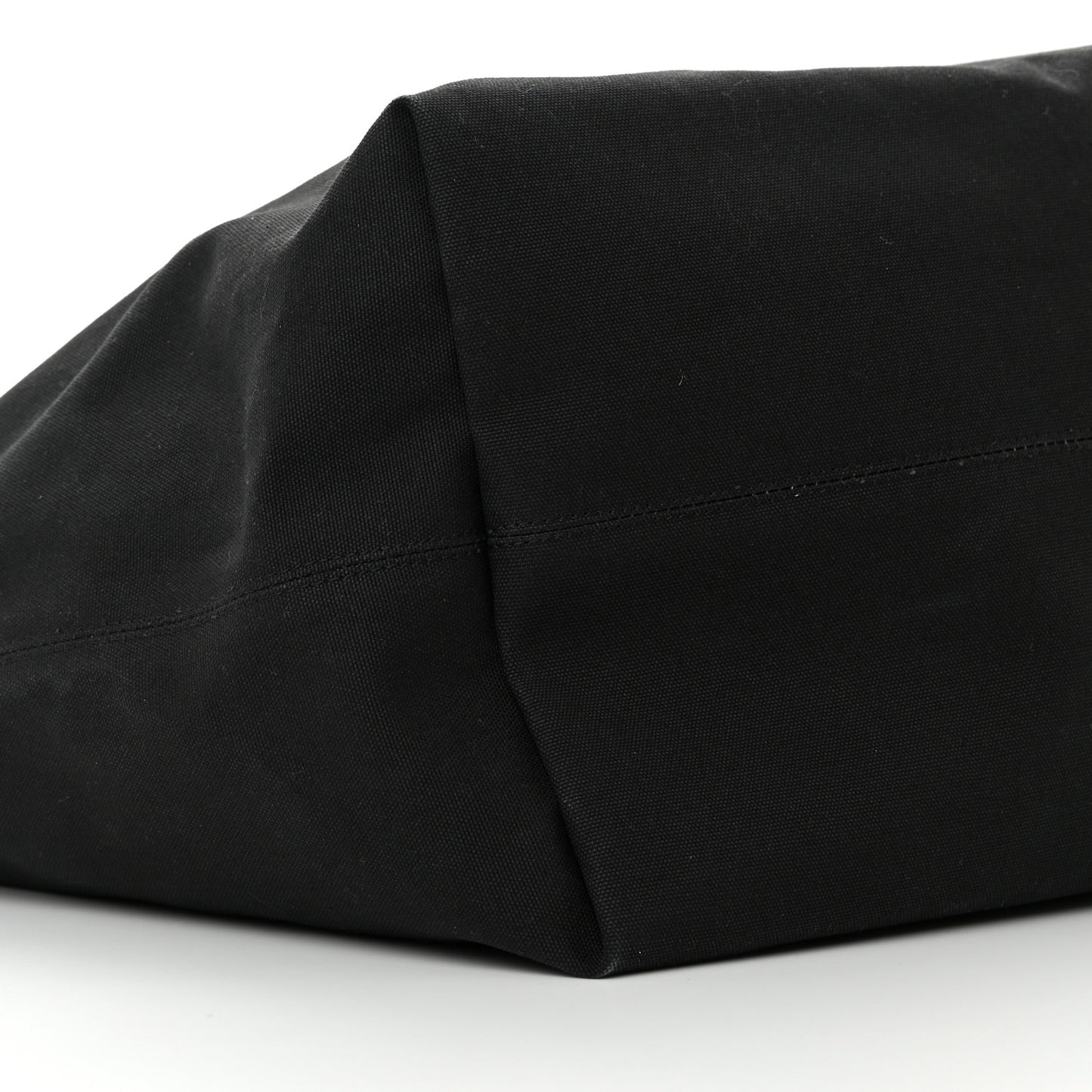 Cotton Canvas Calfskin Cities Paris Jumbo Large Tote Bag Black White