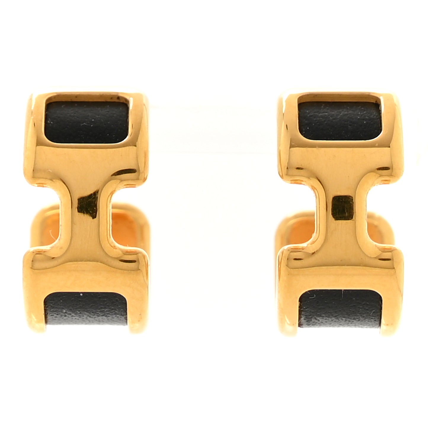 Box Calfskin Olympe Hoop Earrings Black