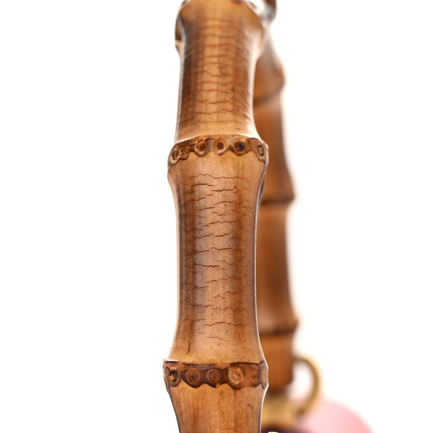 Calfskin Bamboo Web Medium Falena Moth Top Handle Bag Hibiscus Red